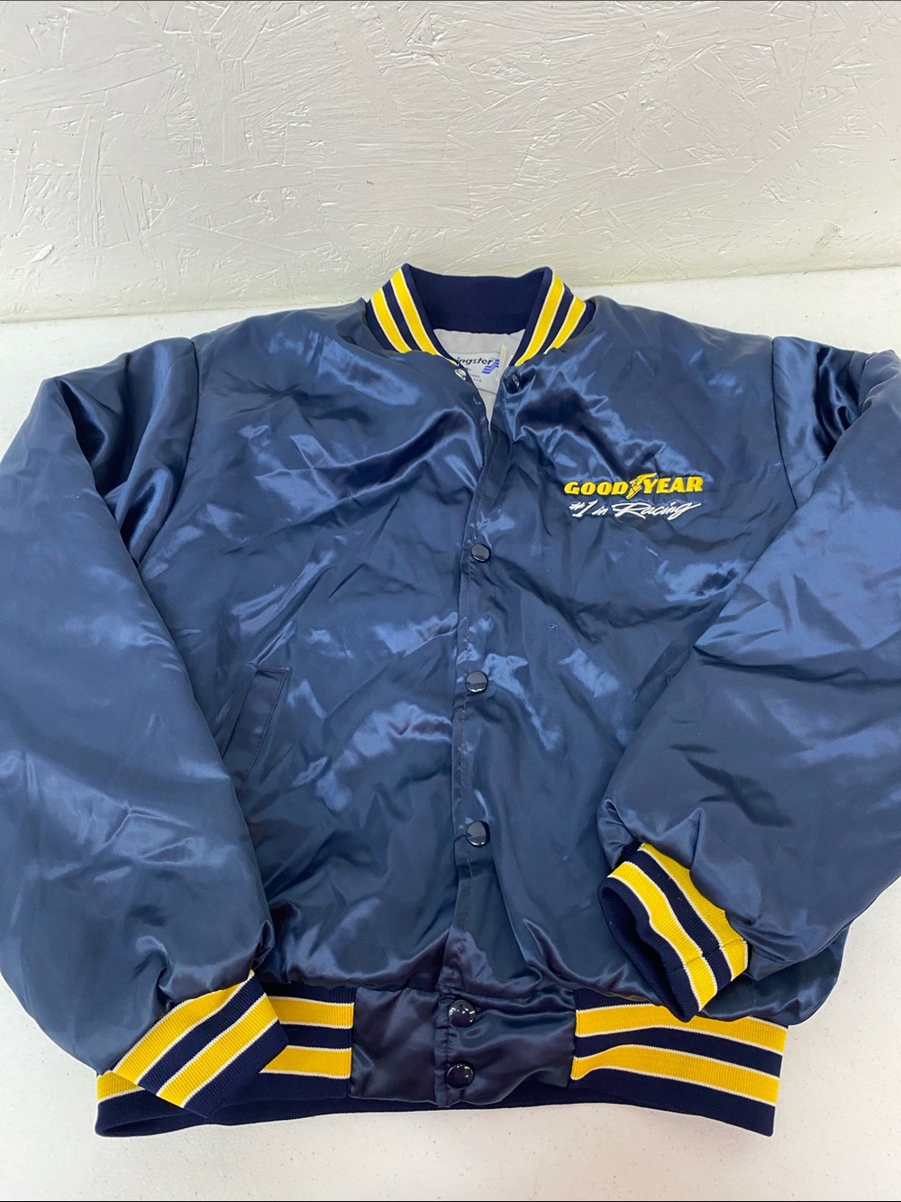 Navy Bomber Jacket with Yellow Trim